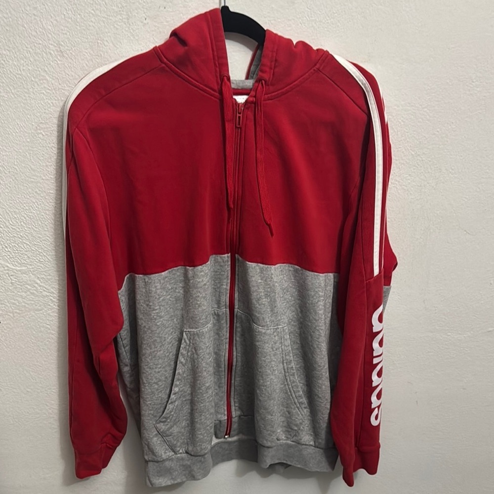 Adidas Red and Gray Men's Sweater - Picture 4 of 8